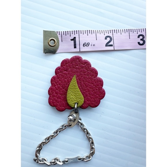 Hermes Paris Raspberry Bag Charm Key Chain Fruit Red Silver - Picture 8 of 12